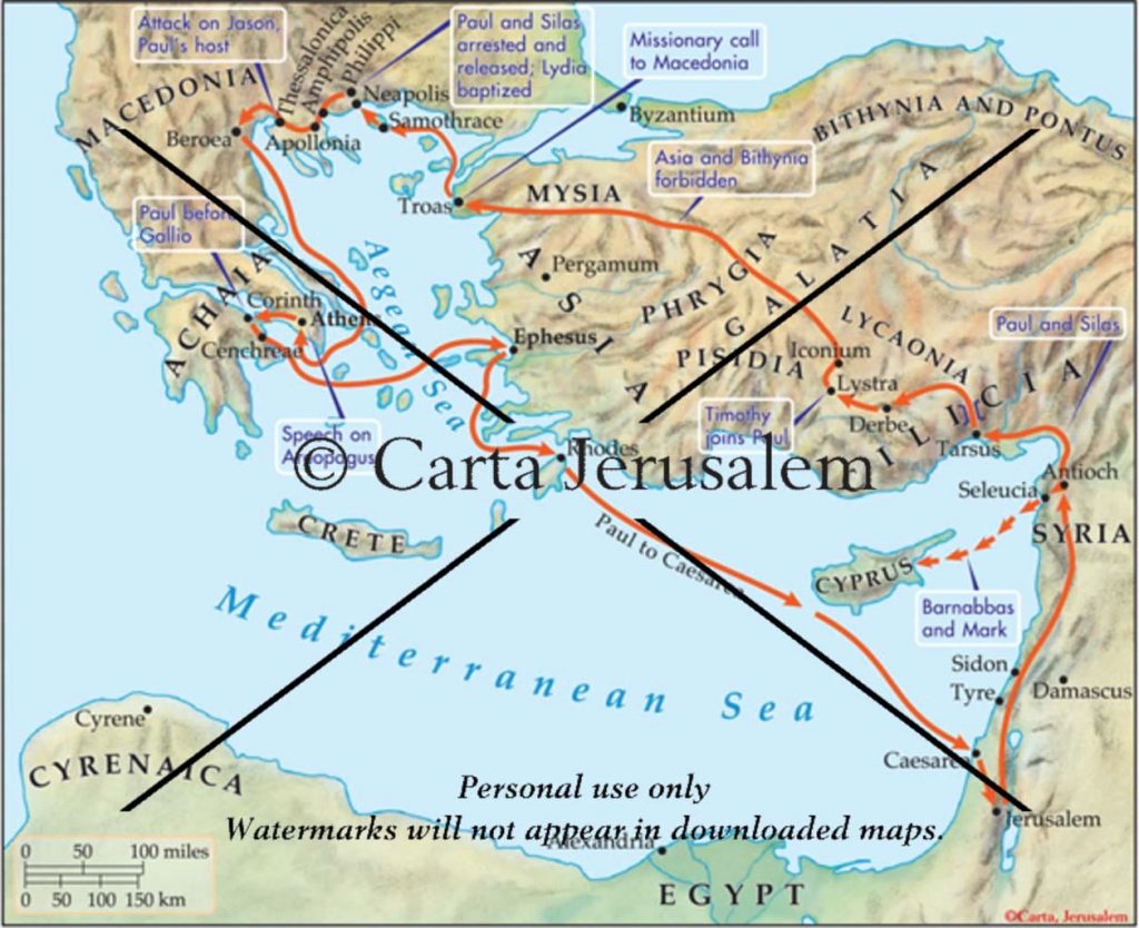 The Second Missionary Journey Of Paul - Biblewhere