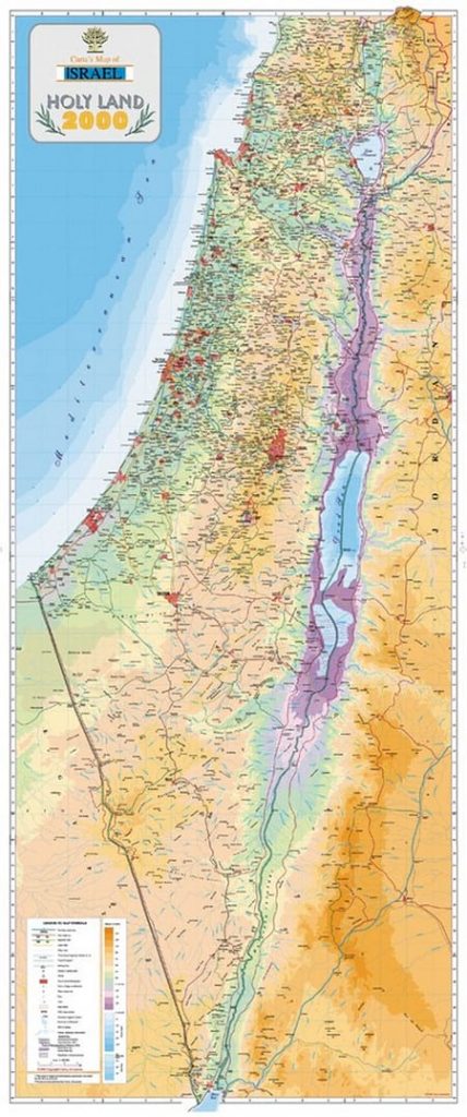 Carta’s Map Of Israel – Holy Land 2000 - Biblewhere